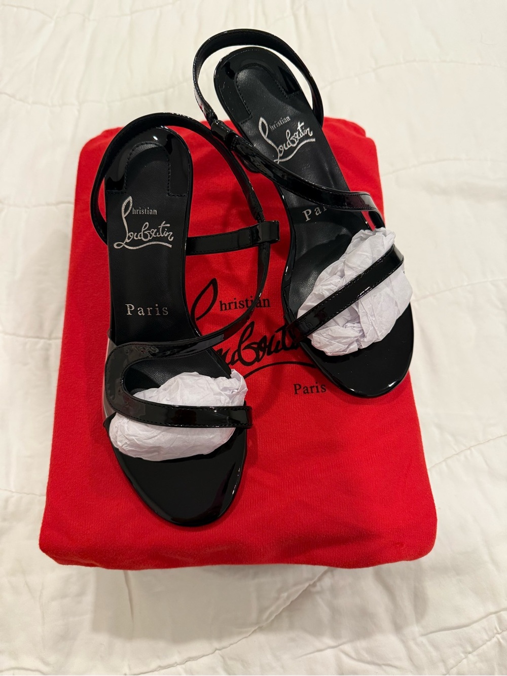 New Black Patent Sandals 6cm Heel Size 36